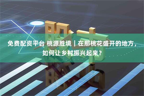 免费配资平台 桃源胜境｜在那桃花盛开的地方，如何让乡村振兴起来？