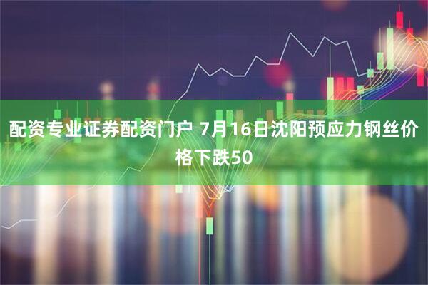 配资专业证券配资门户 7月16日沈阳预应力钢丝价格下跌50